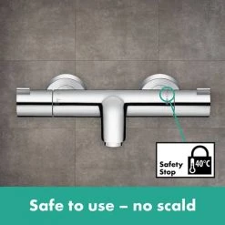 Hansgrohe Ecostat 1001 CL Thermostatic Exposed Bath Shower Mixer - 13201000 -Bath Taps Shop 13201000 D2 460