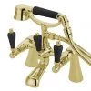 Tre Mercati Victoria Nero Pillar Bath Shower Mixer with Kit - Antique Gold -Bath Taps Shop 1725 P