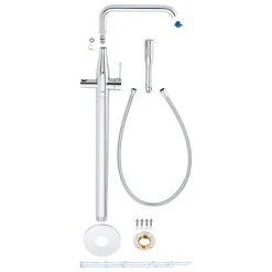 Grohe Essence Floor Mounted Bath Shower Mixer - Chrome - 23491001 -Bath Taps Shop 23491001 D2 460