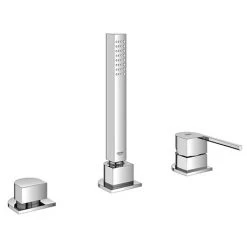 Grohe Plus 3 Tap Hole Rim Mounted Bath Mixer (No Spout) - 23845003