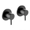 JTP Vos Matt Black Wall Mounted Side Valves (Pair) -Bath Taps Shop 28089MB P