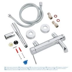Grohe Essence Wall Mounted Bath Shower Mixer and Kit - 33628001 7 Grohe Essence Wall Mounted Bath Shower Mixer and Kit - 33628001 -Bath Taps Shop 33628001 D2 460
