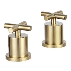 JTP Solex Brushed Brass Deck Mounted Panel Valves (Pair)