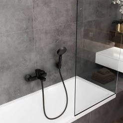 Hansgrohe Vernis Blend Exposed Single Lever Bath Shower Mixer - Matt Black - 71440670 -Bath Taps Shop 71440670 ai1 460