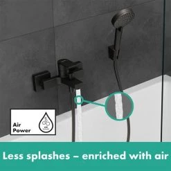 Hansgrohe Vernis Shape Exposed Single Lever Bath Shower Mixer - Matt Black - 71450670 -Bath Taps Shop 71450670 ai3 460