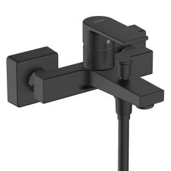 Hansgrohe Vernis Shape Exposed Single Lever Bath Shower Mixer - Matt Black - 71450670