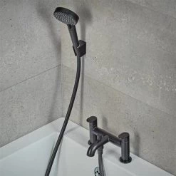 Hansgrohe Vernis Blend Bath Shower Mixer with Kit - Matt Black - 71461670 -Bath Taps Shop 71461670.ai2 460