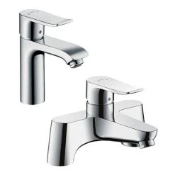 Hansgrohe Metris 110 Basin Mixer + Bath Filler Tap Package