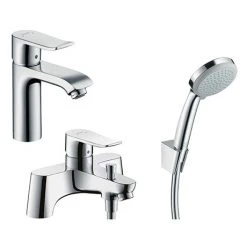 Hansgrohe Metris 110 Basin Mixer + Bath Shower Mixer Tap Package