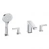 Roca Escuadra 4-Hole Bath Shower Mixer with Kit - A5A0901C00 -Bath Taps Shop A5A0901C00 P