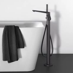 Ideal Standard Silk Black Tonic II Freestanding Bath Shower Mixer -Bath Taps Shop A6347XG D2 460