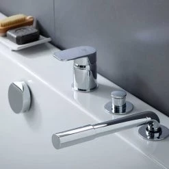 Ideal Standard Tonic II Single Lever 3-Hole Bath Shower Mixer with Spout -Bath Taps Shop A6349AA D4 460