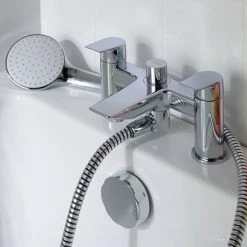 Ideal Standard Tesi 2 Hole Dual Control Bath Shower Mixer - A6591AA -Bath Taps Shop A6591AA D1 460
