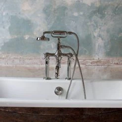 Arcade Deck Mounted Bath Shower Mixer - Nickel - Various Tap Head Options -Bath Taps Shop ARC18 D3 460