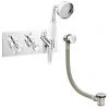 Astoria Traditional Concealed Thermostatic 2-Way Shower Valve with Handset + Freeflow Bath Filler -Bath Taps Shop AST51VHPK1 p
