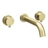 Arezzo Round Brushed Brass Wall Mounted (3TH) Bath Filler Tap -Bath Taps Shop AZ3THBRBF n p