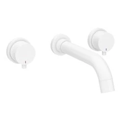 Arezzo Round Matt White Wall Mounted (3TH) Bath Filler Tap