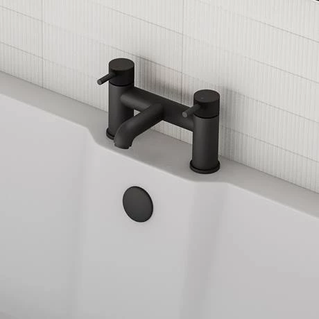 Arezzo Fluted Round Matt Black Bath Filler Tap 7 Arezzo Fluted Round Matt Black Bath Filler Tap - Image 5