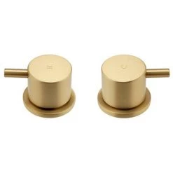 Arezzo Brushed Brass 3/4" Deck Bath Side Valves (Pair) -Bath Taps Shop AZBBSDV d2 460