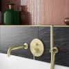 Arezzo Brushed Brass Round Concealed Manual Valve with Bath Spout + Shower Handset -Bath Taps Shop AZBBSPK2 n p