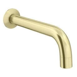 Arezzo Brushed Brass Round Concealed Manual Valve with Bath Spout + Shower Handset -Bath Taps Shop AZBBSPK2 d2 460