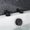 Arezzo Matt Black Deck Bath Side Valves with Freeflow Bath Filler -Bath Taps Shop AZBLK SV PACK prod