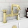 Arezzo Brushed Brass Industrial Style Bath Filler -Bath Taps Shop AZISBB03 nw p