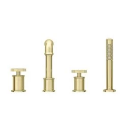 Arezzo Brushed Brass 4TH Industrial Style Deck Mounted Bath Shower Mixer inc. Pull Out Handset 10 Arezzo Brushed Brass 4TH Industrial Style Deck Mounted Bath Shower Mixer inc. Pull Out Handset -Bath Taps Shop AZISBB04 d4 460