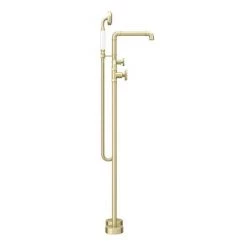 Arezzo Brushed Brass Industrial Style Freestanding Bath Shower Mixer Tap 10 Arezzo Brushed Brass Industrial Style Freestanding Bath Shower Mixer Tap -Bath Taps Shop AZISBB05 n d3 460