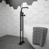 Arezzo Matt Black Industrial Style Freestanding Bath Shower Mixer Tap -Bath Taps Shop AZISBK05 n p