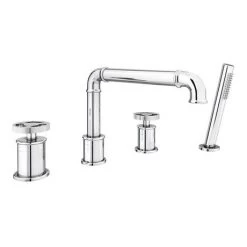 Arezzo Chrome 4TH Industrial Style Deck Mounted Bath Shower Mixer inc. Pull Out Handset 9 Arezzo Chrome 4TH Industrial Style Deck Mounted Bath Shower Mixer inc. Pull Out Handset -Bath Taps Shop AZISCH04 d2 460