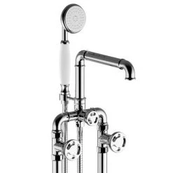 Arezzo Chrome Industrial Style Freestanding Bath Shower Mixer Tap -Bath Taps Shop AZISCH05 n d1 460