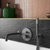 Arezzo Matt Black Round Concealed Manual Valve with Bath Spout + Shower Handset -Bath Taps Shop AZMBSPK2 p