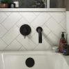 Arezzo Matt Black Round Concealed Manual Valve + Bath Spout -Bath Taps Shop AZMBWBF p