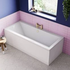 Arezzo Round Brushed Brass Bath Filler Tap -Bath Taps Shop AZRBFBB d5 460