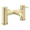 Arezzo Round Brushed Brass Bath Filler Tap -Bath Taps Shop AZRBFBB p