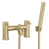 Arezzo Round Brushed Brass Bath Shower Mixer incl. Shower Kit -Bath Taps Shop AZRBSMBB lrg 670