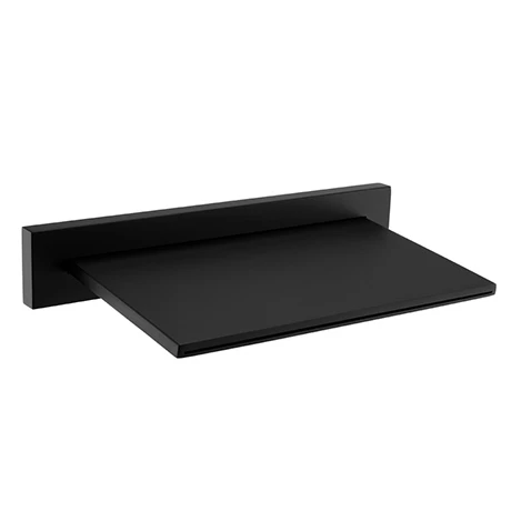 Arezzo Matt Black Slimline Waterfall Wall Mounted Bath Spout 3 Arezzo Matt Black Slimline Waterfall Wall Mounted Bath Spout
