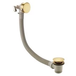 Arezzo Brushed Brass Round Concealed Thermostatic Shower Valve w. Handset + Freeflow Bath Filler -Bath Taps Shop AZSVHBBF n d3 460