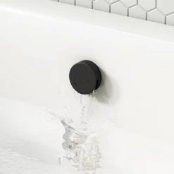 Arezzo Matt Black Round Concealed Thermostatic Shower Valve w. Handset + Freeflow Bath Filler -Bath Taps Shop AZSVHMBF d2 460