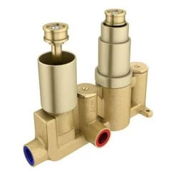 Arezzo Brushed Brass Wall Mounted Slimline Waterfall Bath Filler + Concealed Thermostatic Valve 13 Arezzo Brushed Brass Wall Mounted Slimline Waterfall Bath Filler + Concealed Thermostatic Valve -Bath Taps Shop AZWF05BB n d2 460