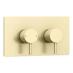 Arezzo Brushed Brass Wall Mounted Slimline Waterfall Bath Filler + Concealed Thermostatic Valve 10 Arezzo Brushed Brass Wall Mounted Slimline Waterfall Bath Filler + Concealed Thermostatic Valve -Bath Taps Shop AZWF05BB n d 460