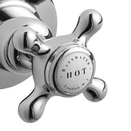 Bayswater White Crosshead 3 Tap Hole Wall Mounted Bath Filler 4 Bayswater White Crosshead 3 Tap Hole Wall Mounted Bath Filler - Image 2