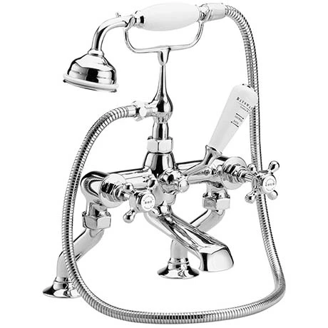 Bayswater White Crosshead Deck Mounted Bath Shower Mixer 3 Bayswater White Crosshead Deck Mounted Bath Shower Mixer
