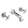 Bayswater White Crosshead 3 Tap Hole Wall Mounted Bath Filler -Bath Taps Shop BAYT109 PN