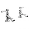 Bayswater White Lever Domed Collar Traditional Bath Taps -Bath Taps Shop BAYT302 PN