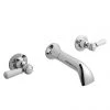Bayswater White Lever Domed Collar 3 Tap Hole Wall Mounted Bath Filler -Bath Taps Shop BAYT309 P