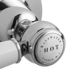 Bayswater White Lever Deck Mounted Bath Shower Mixer -Bath Taps Shop BAYT404 D1 460