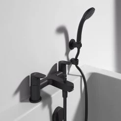 Ideal Standard Cerafine O Silk Black Dual Control Bath Shower Mixer -Bath Taps Shop BC708XG D1 460