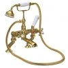 Hudson Reed Brushed Brass Topaz Crosshead Deck Mounted Bath Shower Mixer inc. Shower Kit - BC804HX -Bath Taps Shop BC804HX P